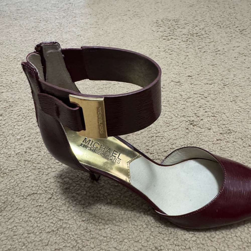 Michael Kors Burgundy Ankle Strap Heels - Picture 4 of 6